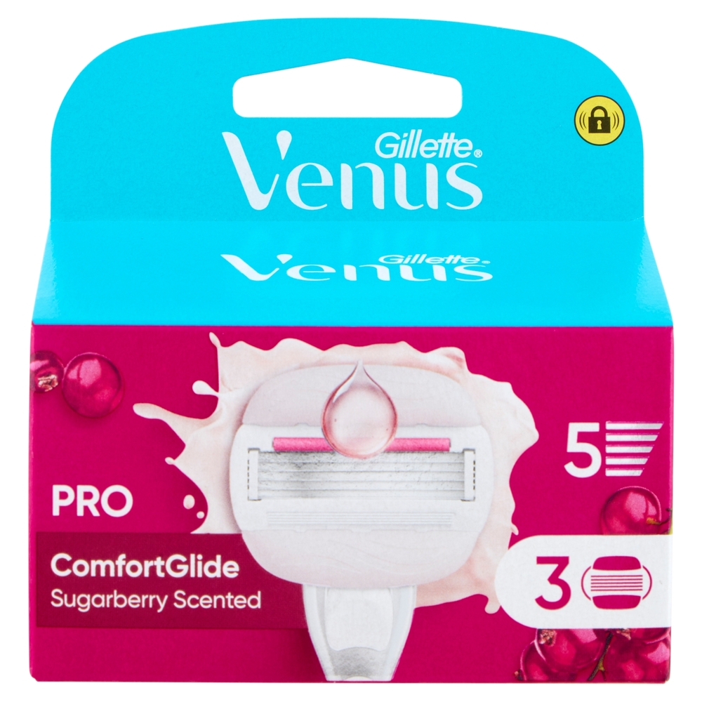 Gillette Venus Pro ComfortGlide Sugarberry Scented Lamette di ricambio per Rasoi Donna 3 Ricariche